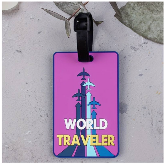 The World Traveler luggage tag